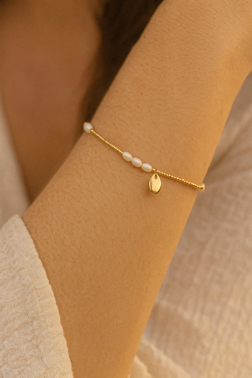 
                  
                    Boho & Mala Mini Freshwater Pearl Beaded Gold Bracelet 70977989
                  
                