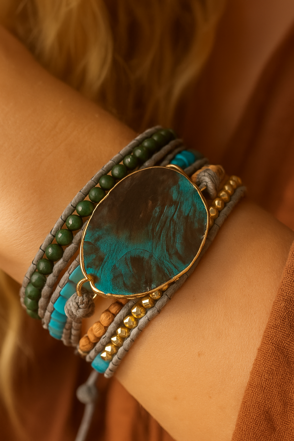 Boho & Mala Stone 5 Wrap Bracelet
