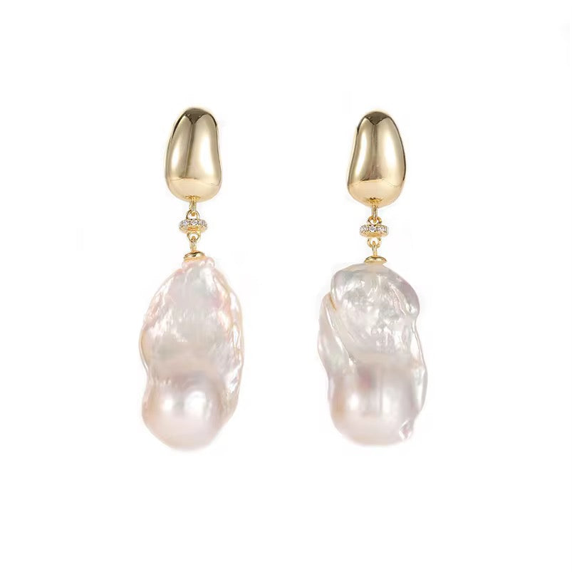 Boho & Mala Freshwater Pearl 18k Gold Plated Stud Earring