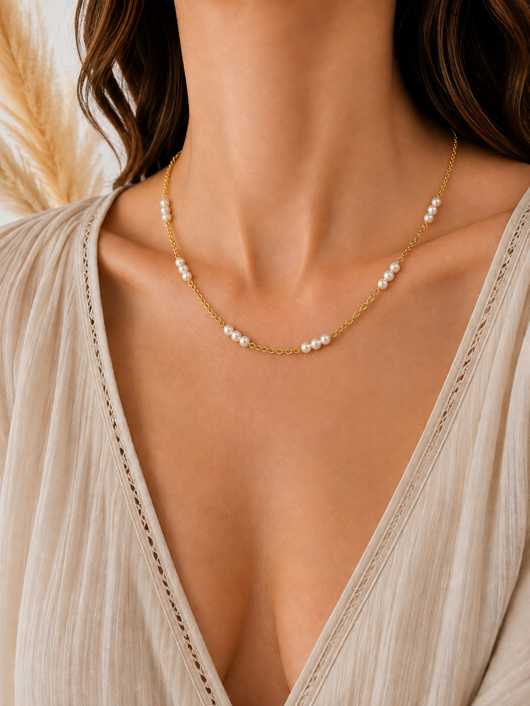 
                  
                    Boho & Mala Beaded Chain Freshwater Pearl Necklace SCN1010
                  
                