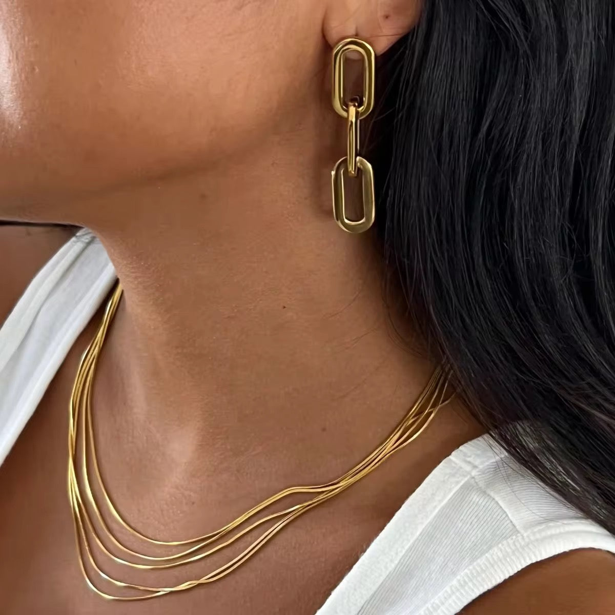 Australian Owned Boho And Mala Gold Plated Under Stainless Steel Statement Layered Necklace Waterproof Tarnish Free Everyday Boho Jewellery