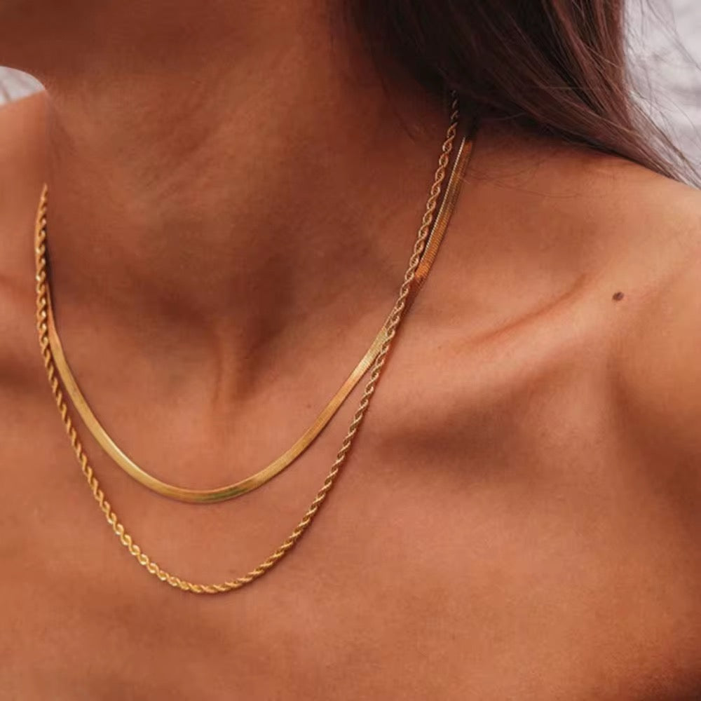 Layered Chain Necklace Beach Australian Owned Boho And Mala Gold Plated Under Stainless Steel Statement Necklace Waterproof Tarnish-Free Earrings Everyday Boho Jewellery