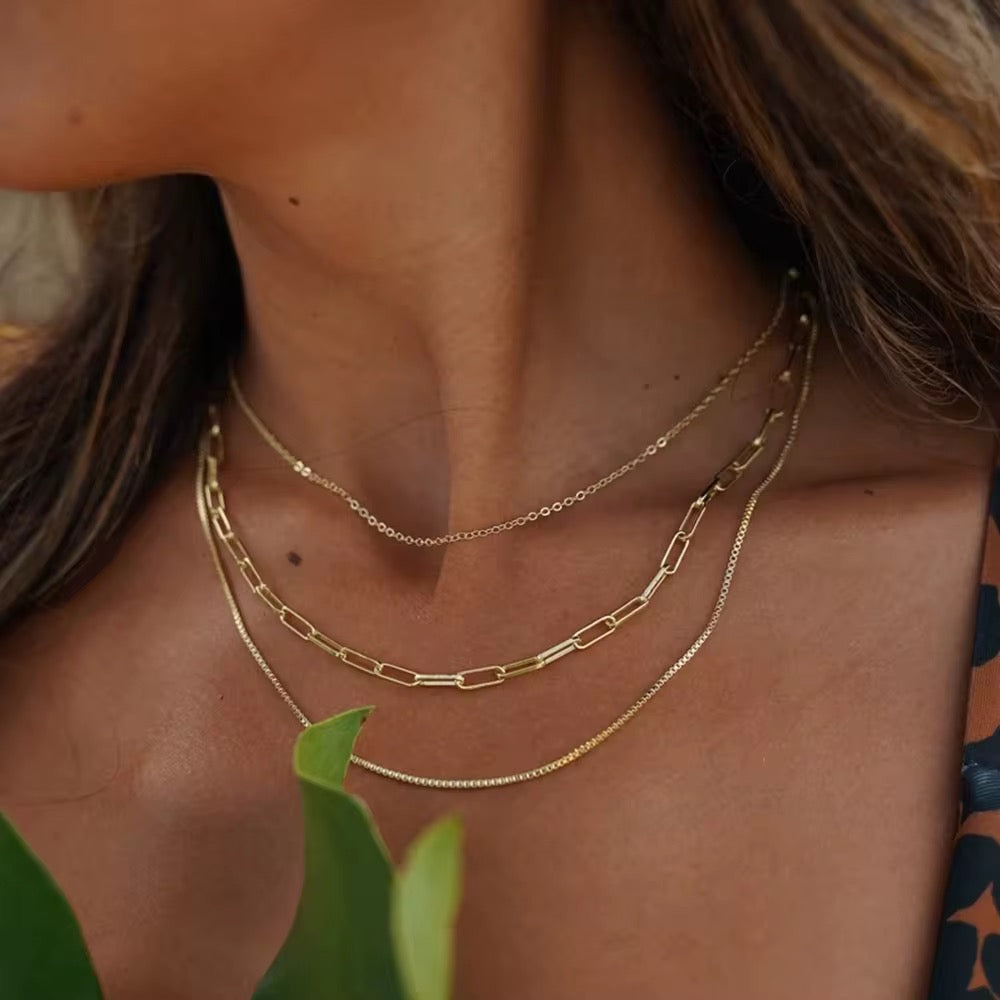 Multi Layer Gold Plated Stainless Steel Waterproof & Tarnish-Free Necklaces- Boho Jewellery For Everyday Wear
