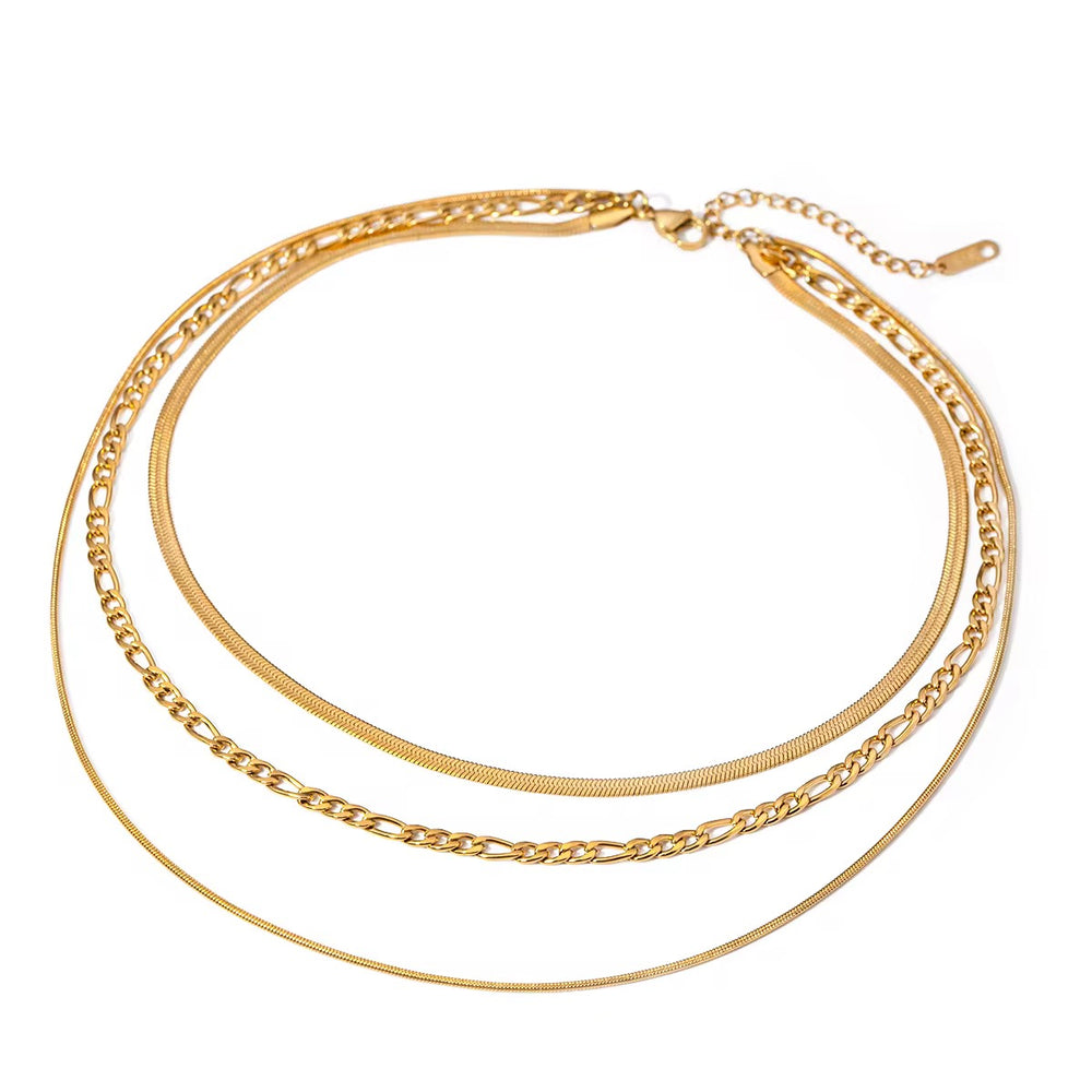 Multi Layer Gold Plated Stainless Steel Waterproof & Tarnish-Free Necklaces- Boho Jewellery For Everyday Wear