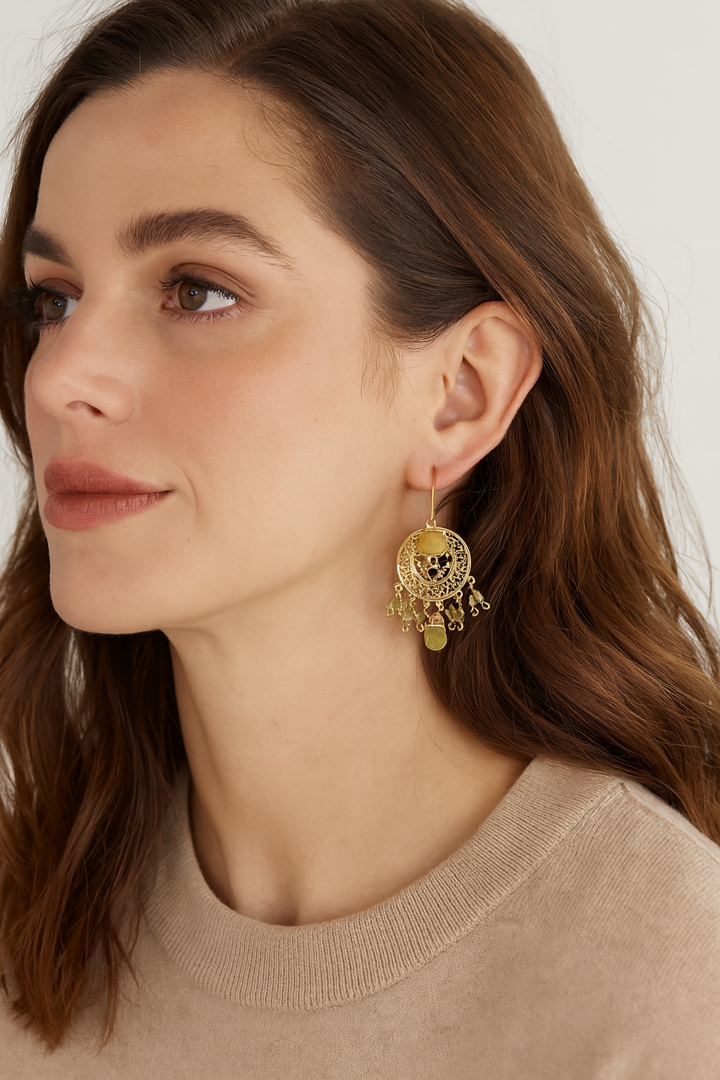
                  
                    Gold Plated Natural Stone Statement Earrings- Boho Jewellery For Wild Souls
                  
                
