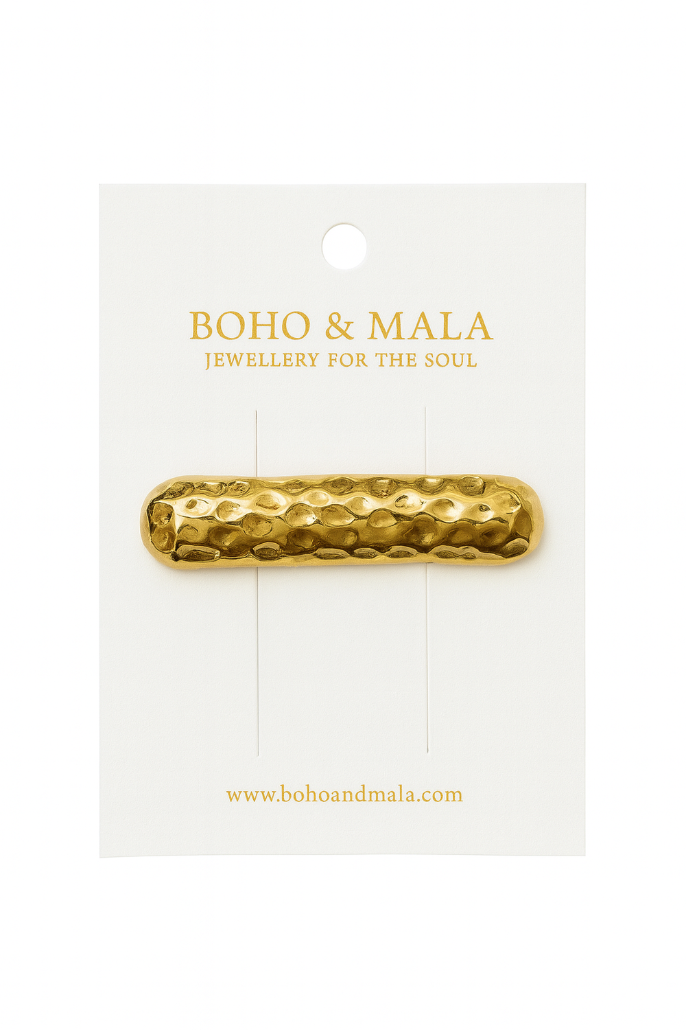 Boho & Mala Hammered Gold Bar Hair Clip