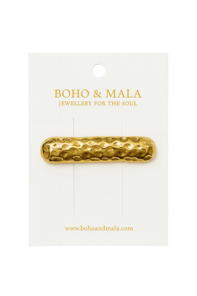 Boho & Mala Hammered Gold Bar Hair Clip