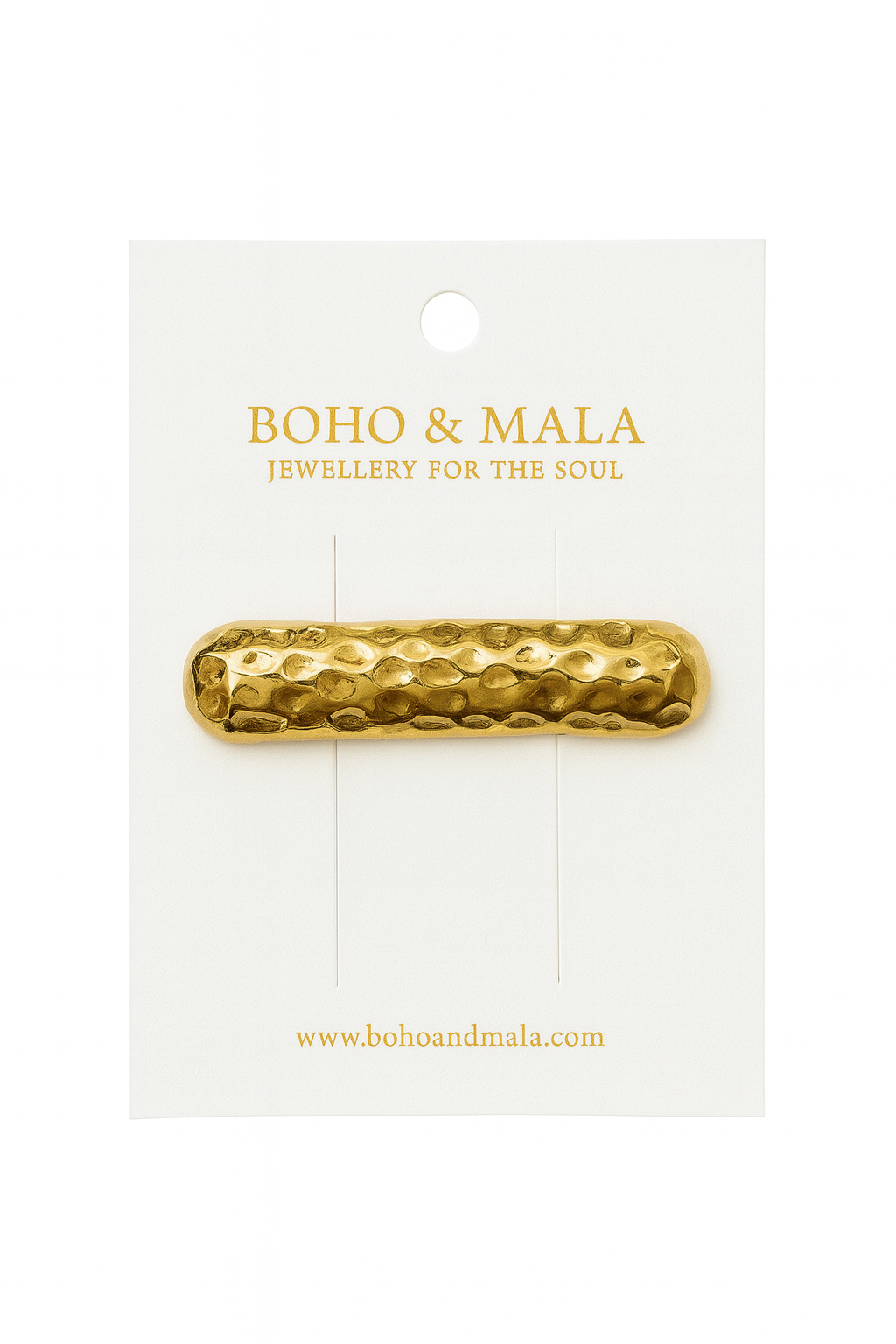 Boho & Mala Hammered Gold Bar Hair Clip