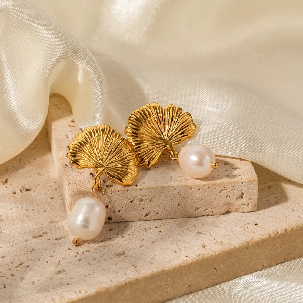 
                  
                    Boho & Mala Pearl Stainless Steel Gold Plated Earrings
                  
                