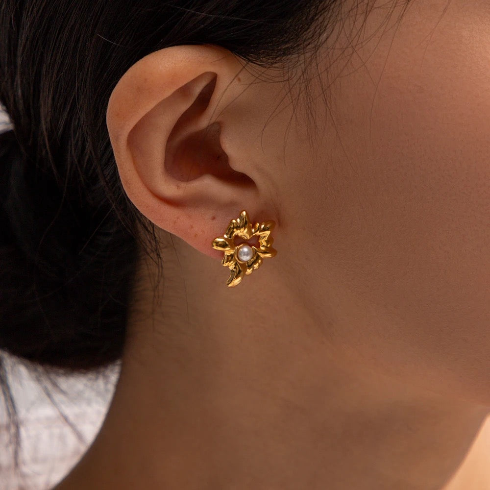 
                  
                    Boho & Mala Pearl Stainless Steel Gold Plated Stud Earrings
                  
                
