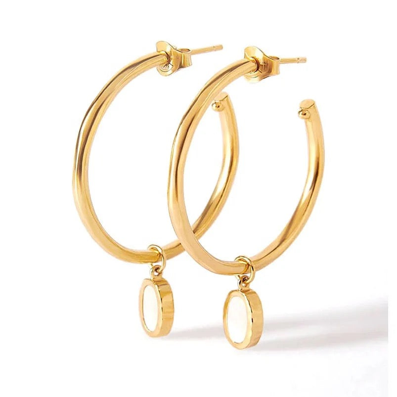 Boho & Mala 18k Gold Plated Hoop Earring
