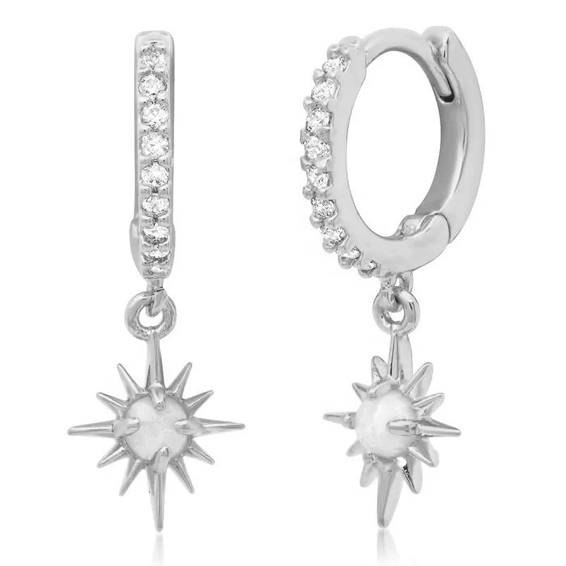 
                  
                    Boho & Mala Opal Star Sterling Silver Hoop Huggie Earrings
                  
                