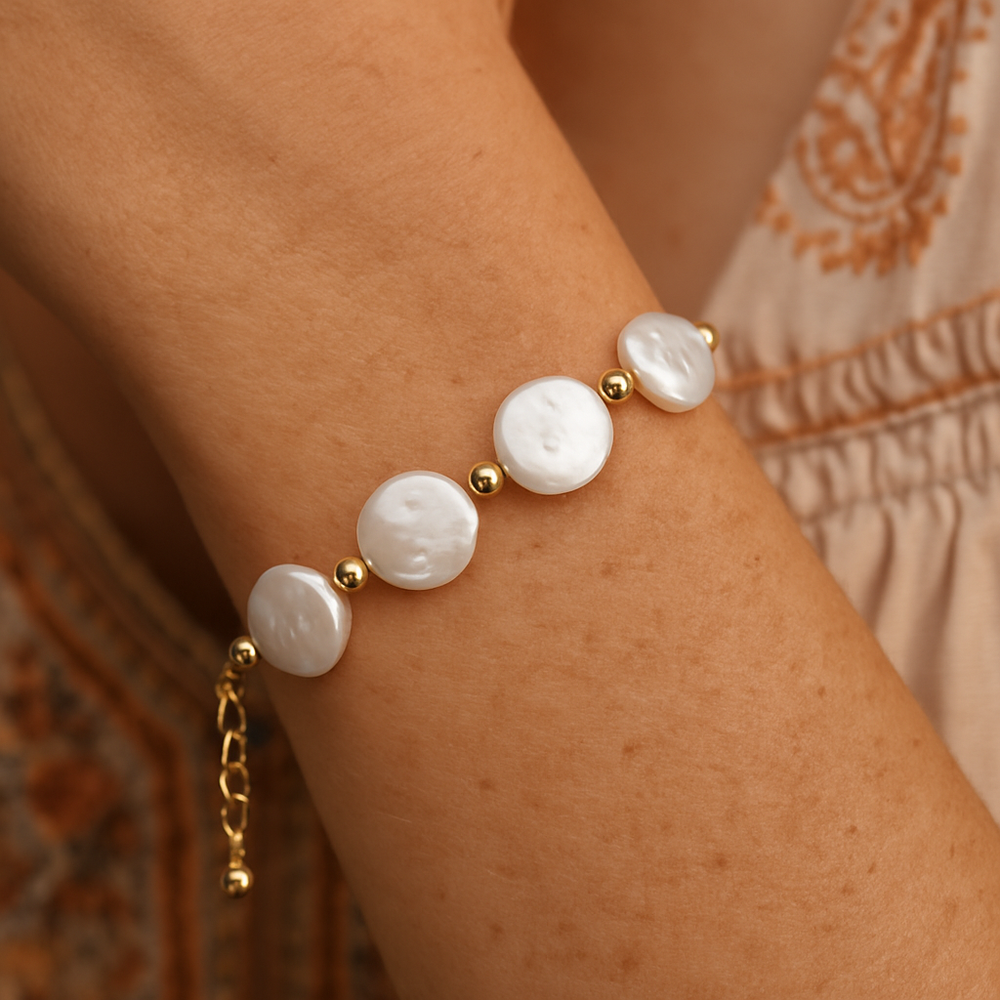 
                  
                    Free Spirit Boho Brass & Gold Natural Pearl Bracelet
                  
                