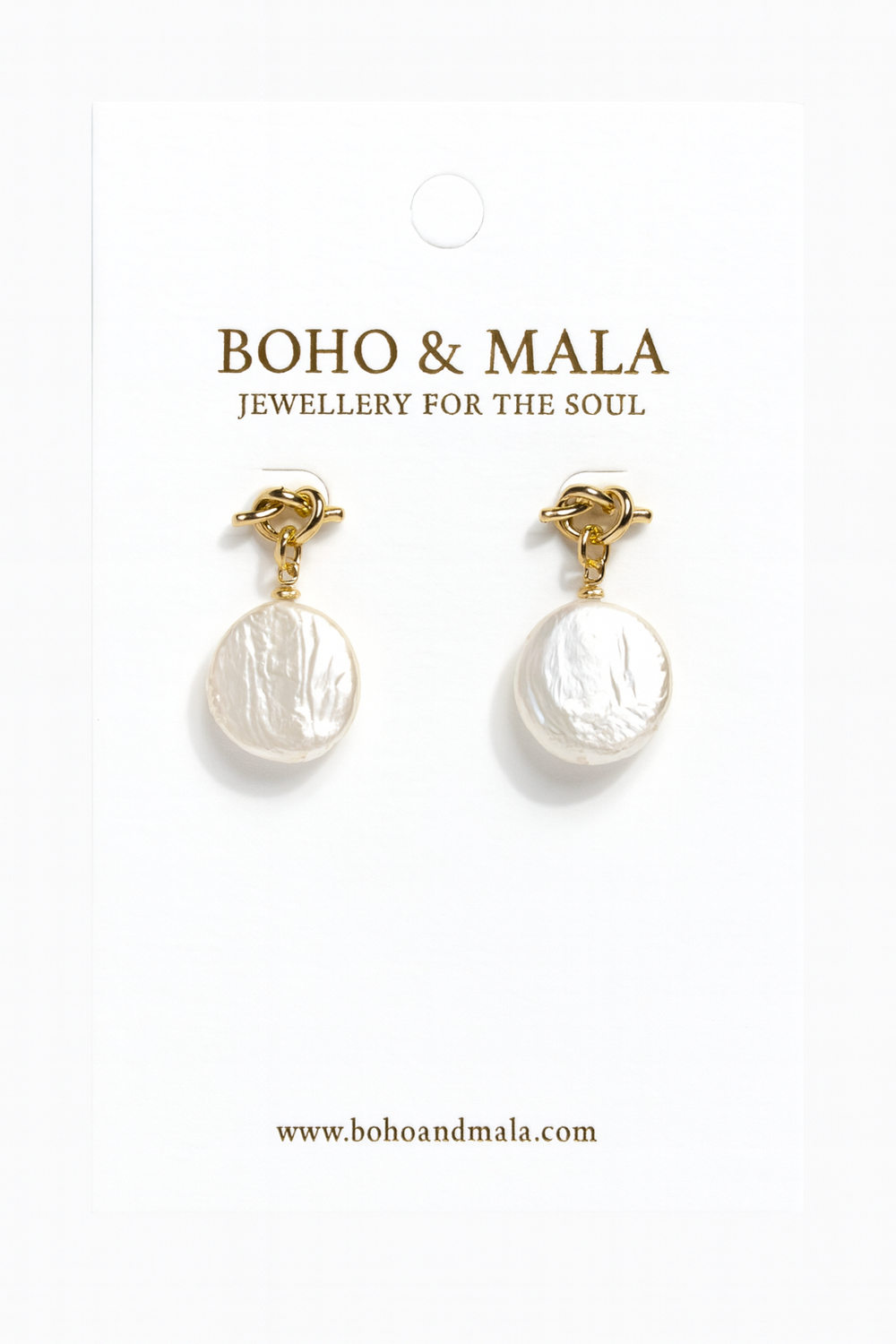 Gold Plated Natural Freshwater Pearl Statement Earrings- Boho Jewellery For Wild Souls