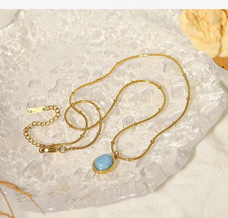 
                  
                    Boho & Mala Stone Stainless Steel/18k Gold Plated Pendant Necklace
                  
                