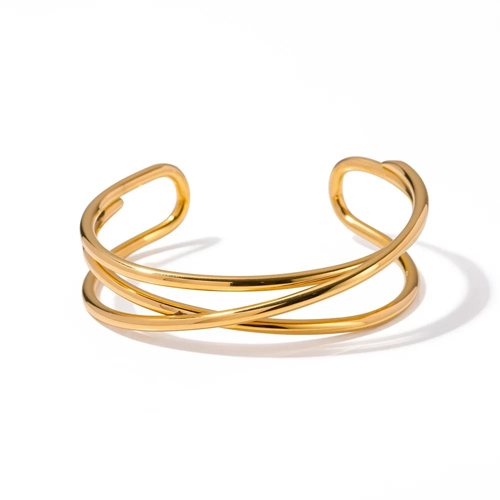 Boho & Mala Gold Plated Stainless Steel Cuff Bracelet