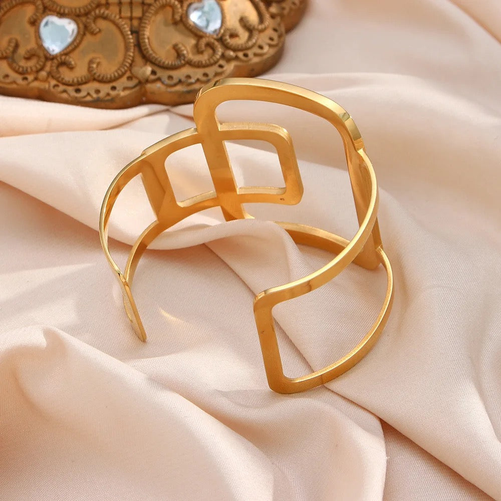 
                  
                    Boho & Mala Gold Plated Stainless Steel Cuff Bracelet
                  
                