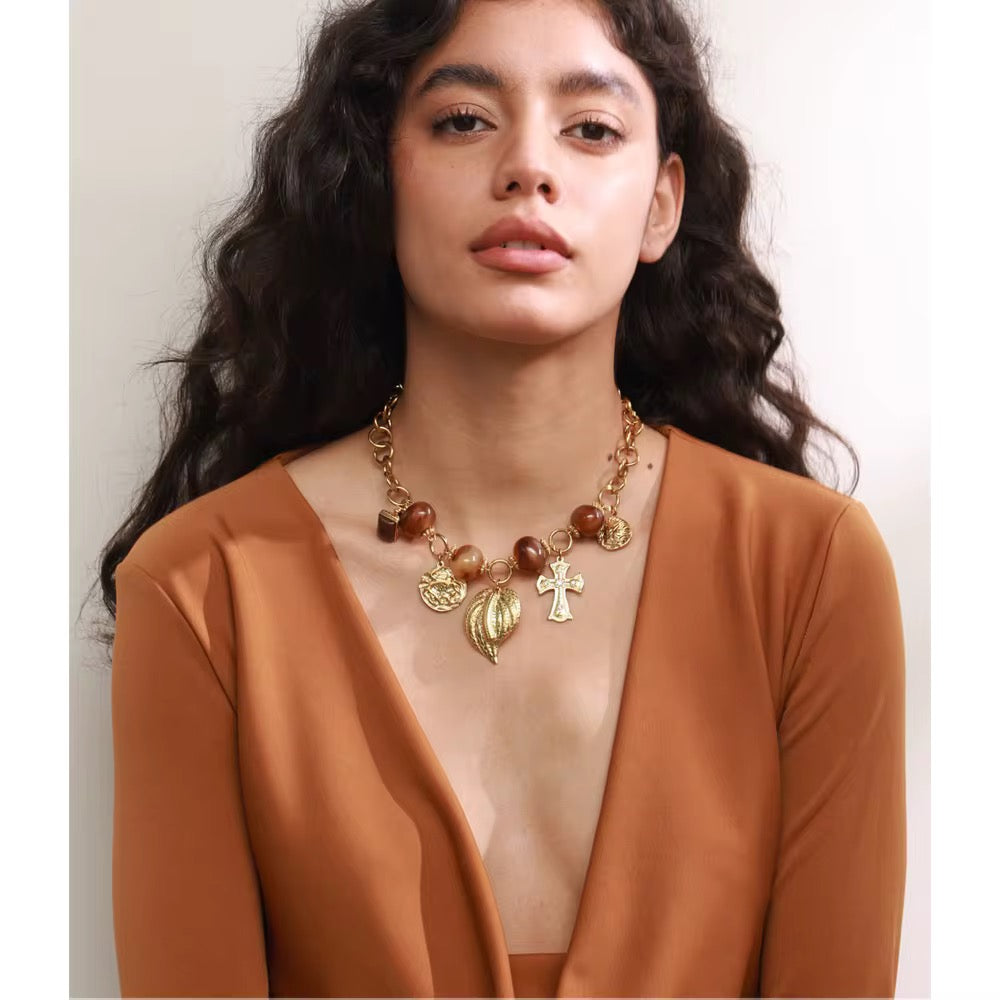 
                  
                    Charm Gold Plated Stainless Steel Waterproof & Tarnish-Free Necklaces- Boho Jewellery For Everyday Wear
                  
                