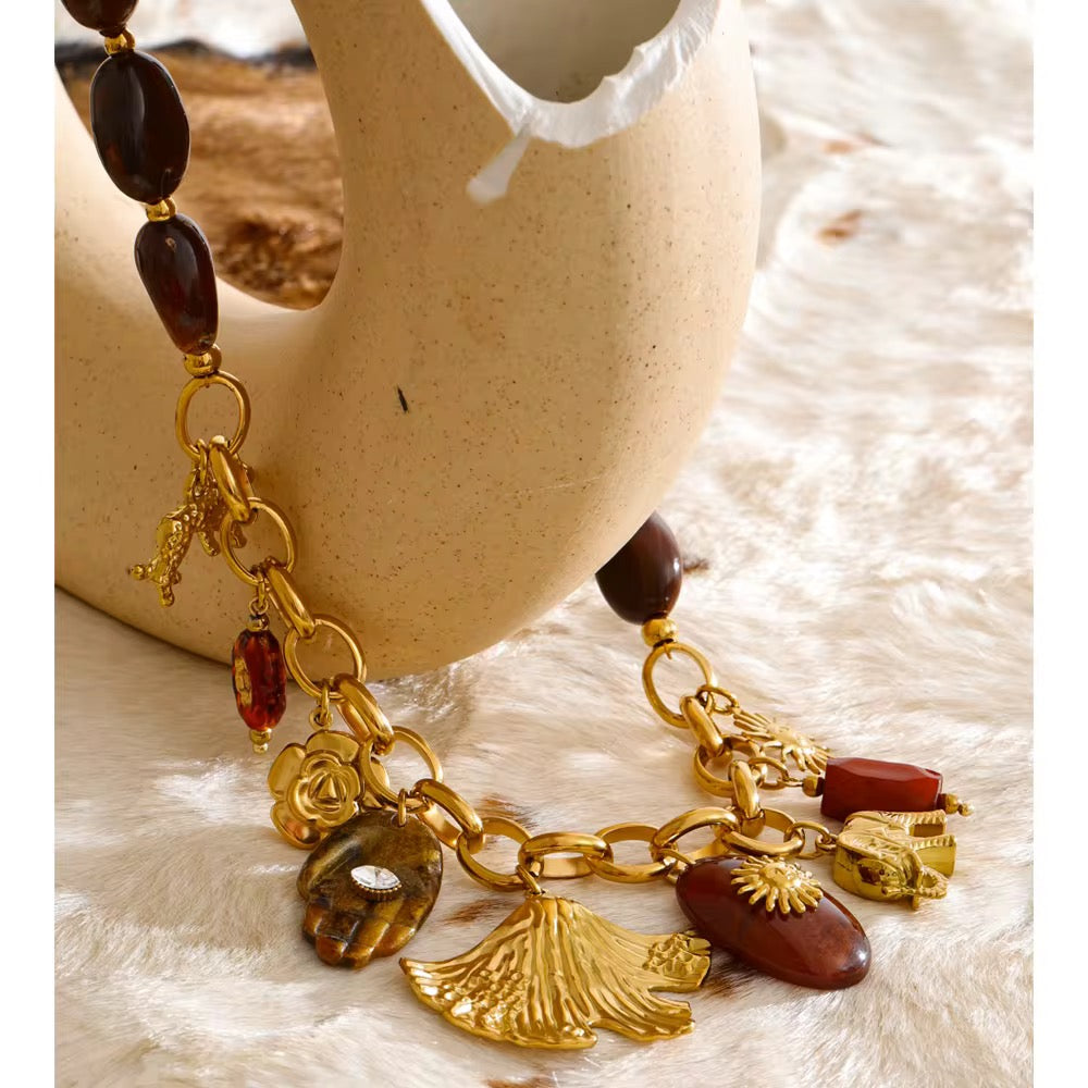 
                  
                    Charm Gold Plated Stainless Steel Waterproof & Tarnish-Free Necklaces- Boho Jewellery For Everyday Wear
                  
                