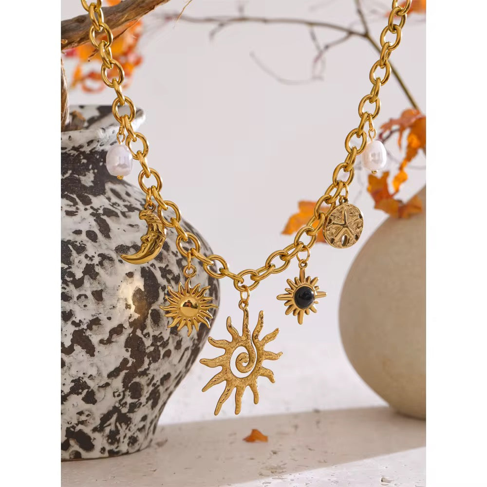 
                  
                    Charm Gold Plated Stainless Steel Waterproof & Tarnish-Free Necklaces- Boho Jewellery For Everyday Wear
                  
                