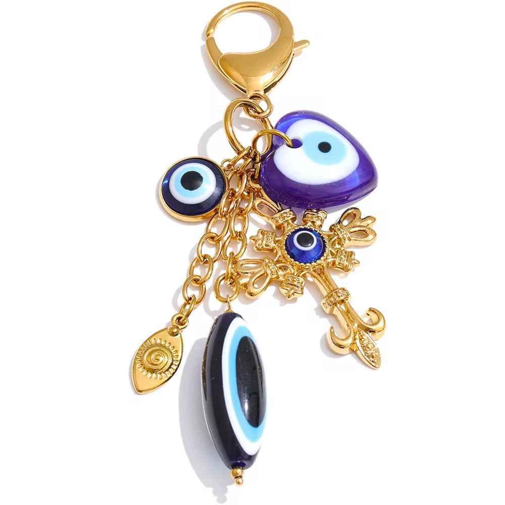 Evil Eye Charm Key Ring