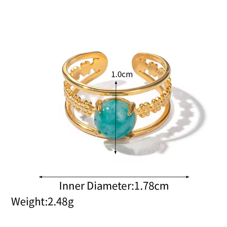 
                  
                    Gold Plated Stainless Steel Waterproof & Tarnish-Free Adjustable Ring- Boho Jewellery For Everyday Wear
                  
                