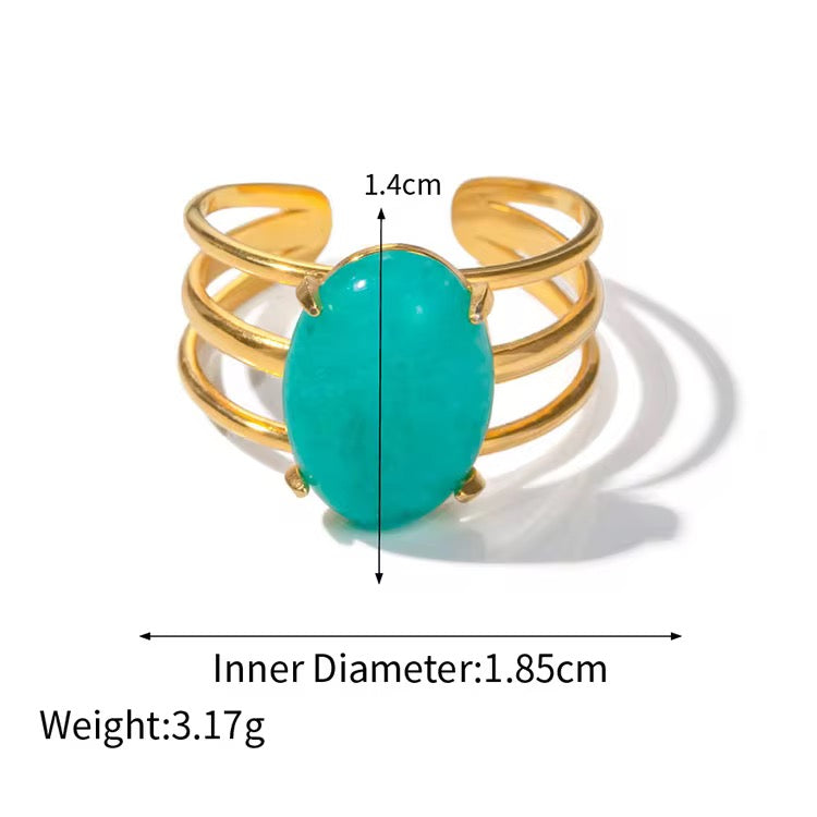 
                  
                    Gold Plated Stainless Steel Waterproof & Tarnish-Free Adjustable Ring- Boho Jewellery For Everyday Wear
                  
                