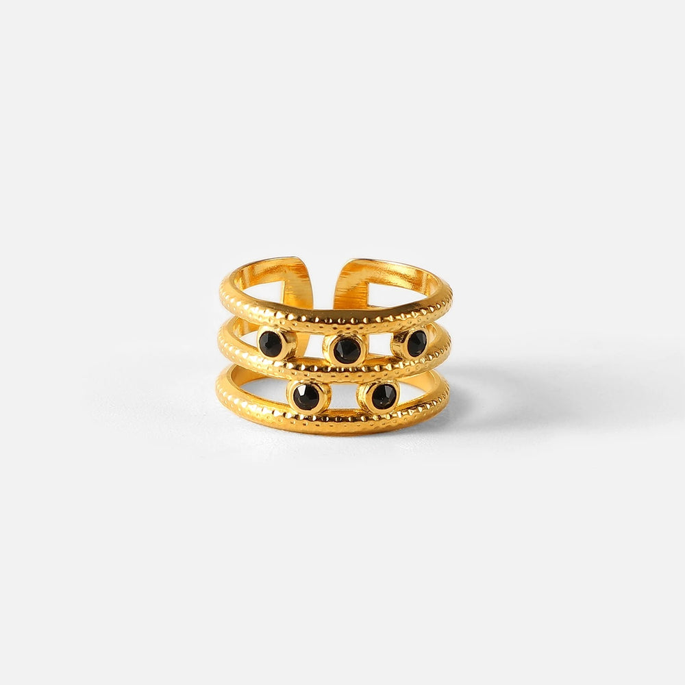 Boho & Mala Gold Plated Stainless Steel Ring (adjustable)