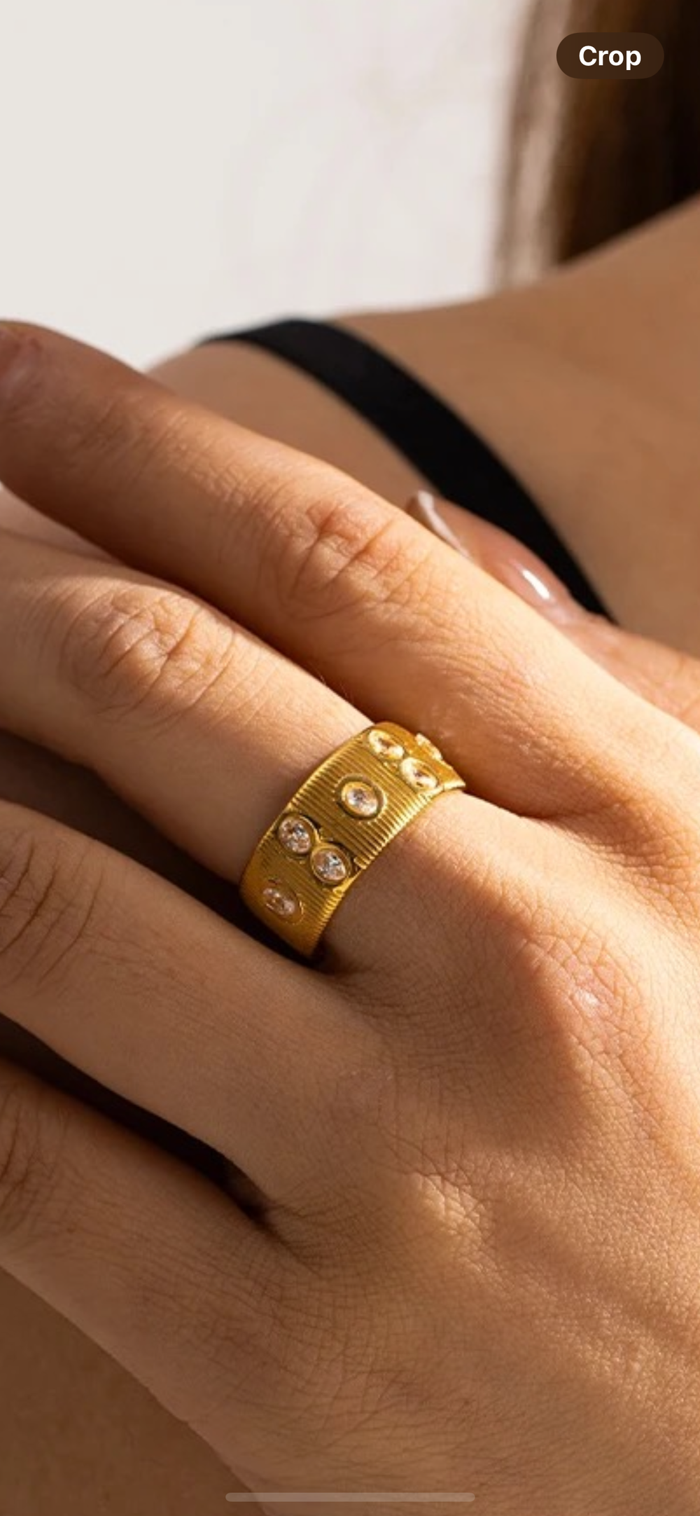 Boho & Mala 18k Gold Ring (adjustable) Pink