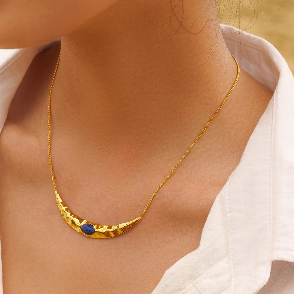 Boho & Mala 18k Gold / Stainless Steel Pendant Necklace