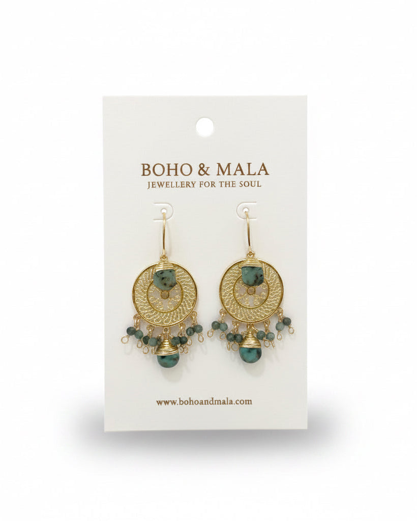 Boho African Turquoise earrings