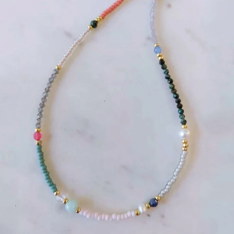 
                  
                    Boho & Mala Mini Stone Mix Freshwater Pearl Necklace
                  
                