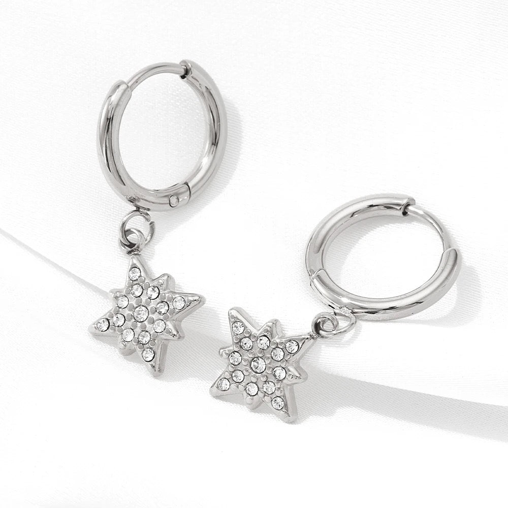 
                  
                    Boho & Mala Star Huggies Stainless Steel Hoop Earrings
                  
                