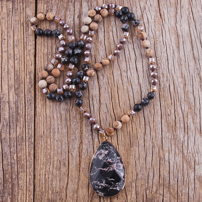 Boho & Mala Natural Tribal Stone Necklace