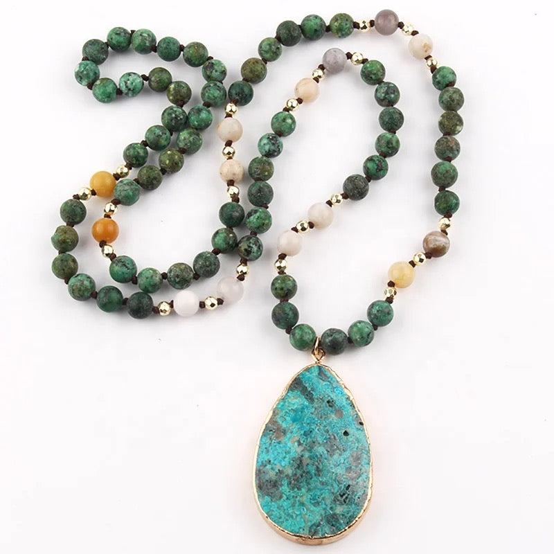 Boho & Mala Natural Tribal Stone Necklace