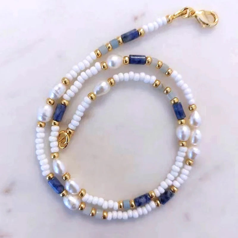 
                  
                    Boho & Mala Mini Stone Mix Freshwater Pearl Necklace
                  
                