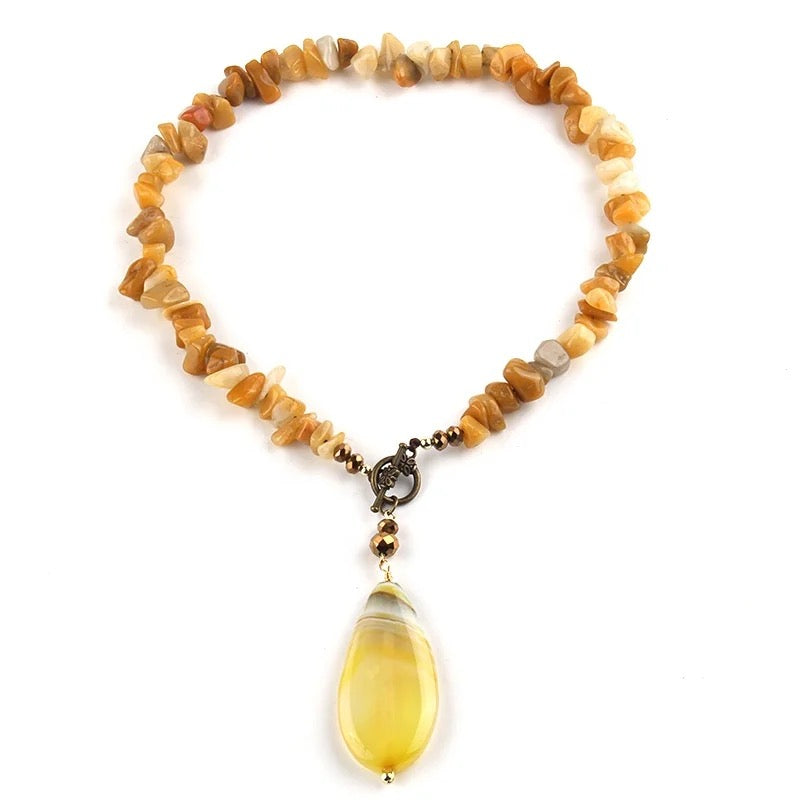 
                  
                    Boho & Mala Natural Orange Stone Necklace
                  
                