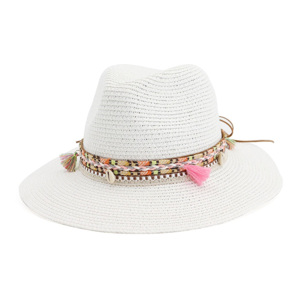 Boho & Mala White Summer Hat