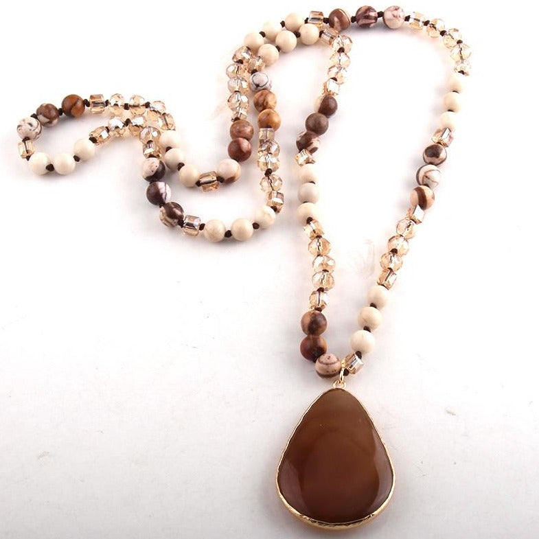 
                  
                    Tribal Necklaces for Women - Brown Agate | Boho & Mala
                  
                