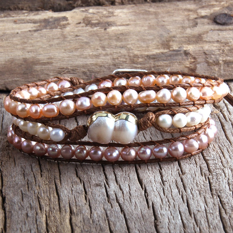 Wrap Bracelets - Freshwater Pearl | Boho & Mala