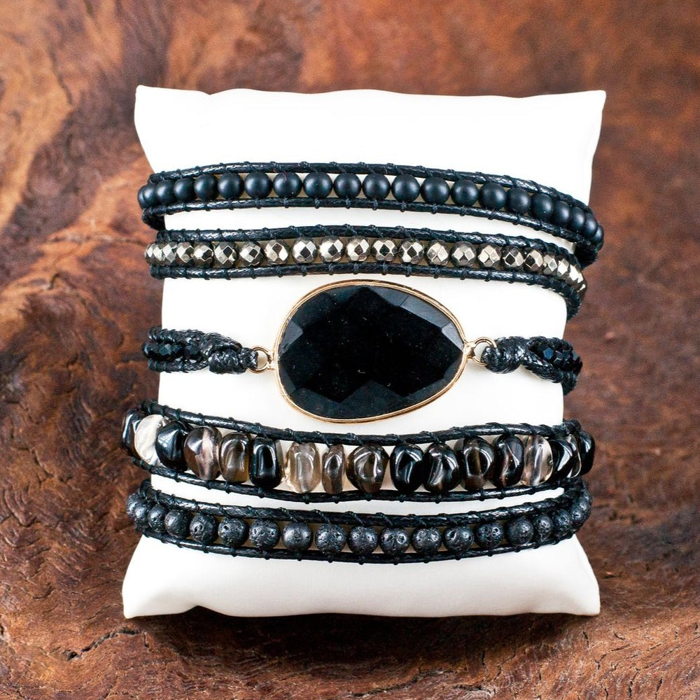 
                  
                    Wrap Bracelets - Black Onyx Stone | Boho & Mala
                  
                