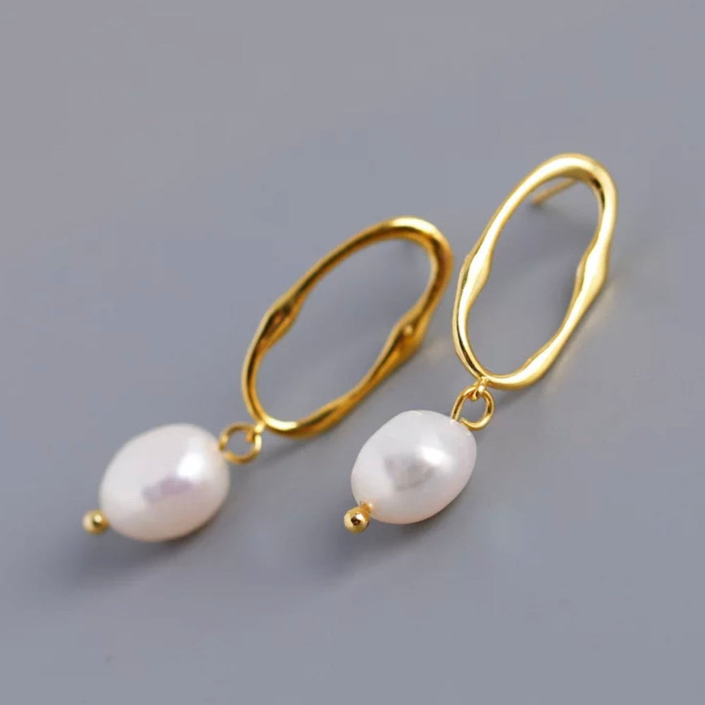 Dainty Earrings - Boho & Mala Natural Freshwater Pearl Drop Earrings