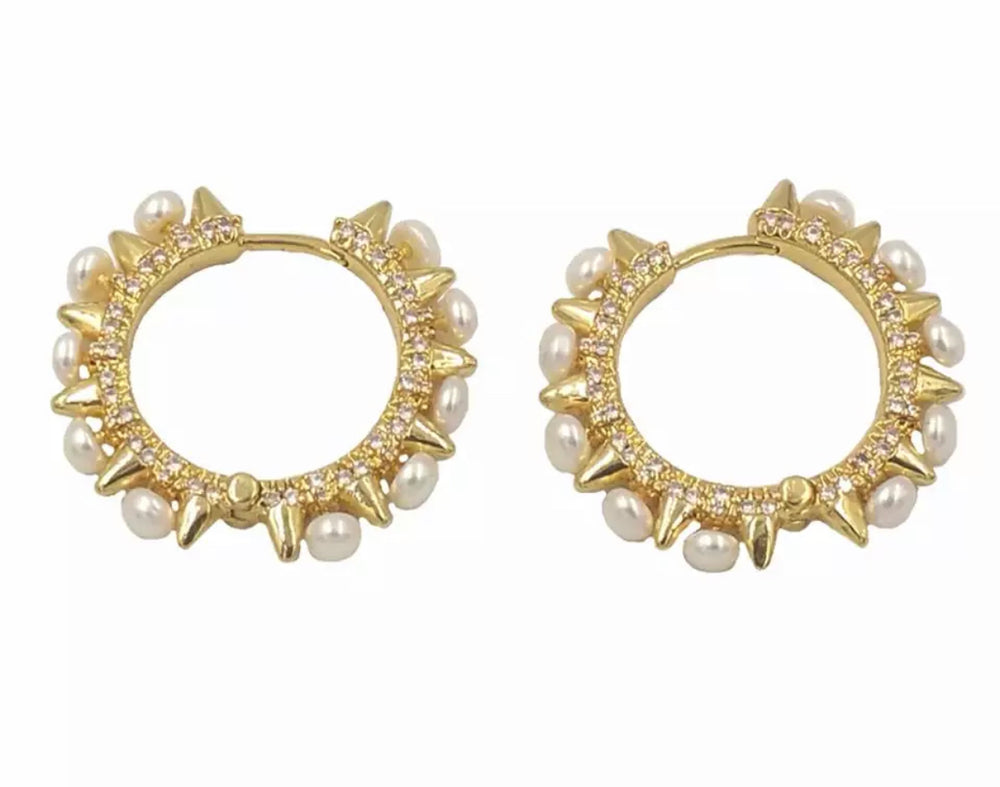 
                  
                    Freshwater Pearl Hoop Earrings - Gold Plated | Boho & Mala
                  
                