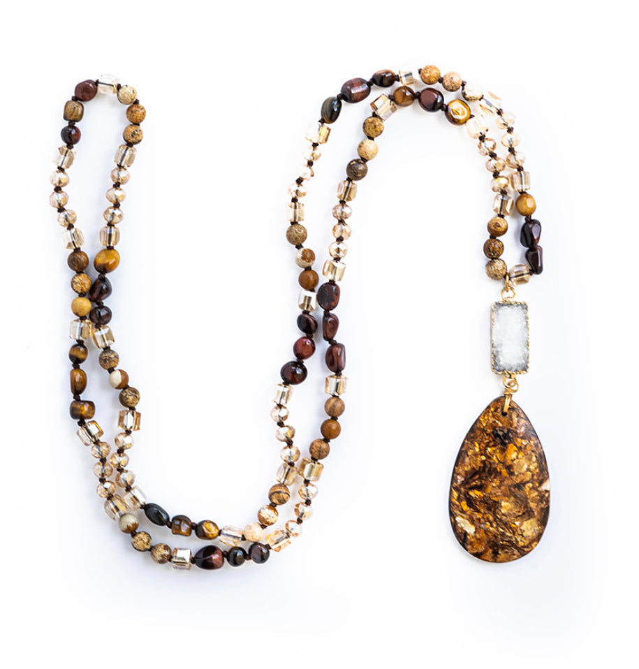 
                  
                    Boho & Mala Tribal Mix Agate Stone Necklace TN10075
                  
                