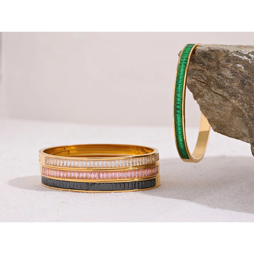 
                  
                    Boho & Mala White Cubic Zirconia Gold Bangle
                  
                