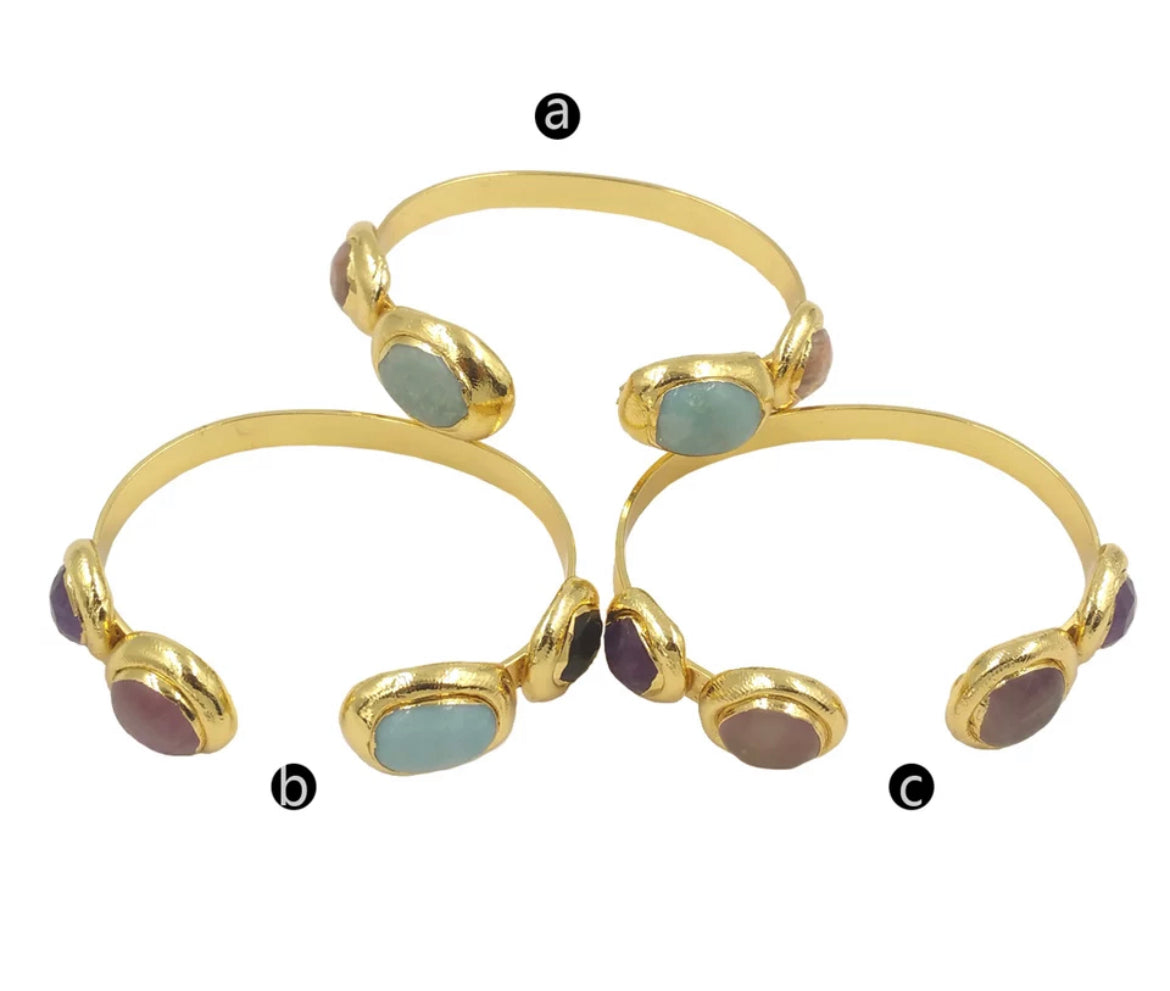 
                  
                    Boho & Mala Mix Stone Gold Cuff Bracelet DCB1002
                  
                