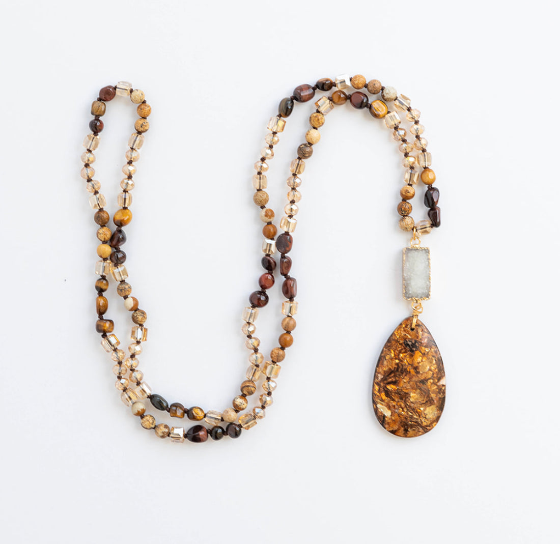 
                  
                    Tribal Necklaces for Women - Mix Agate Stone | Boho & Mala
                  
                