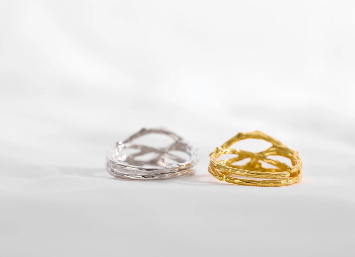 
                  
                    Boho & Mala Gold/Sterling Silver Ring (adjustable)
                  
                