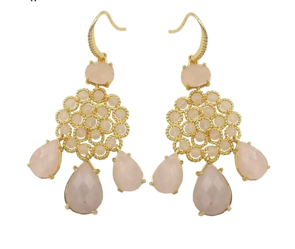 
                  
                    Boho & Mala Pink Tassel Stone Drop Earrings
                  
                