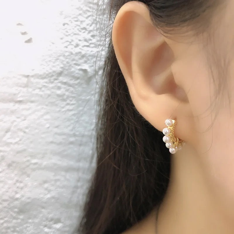 
                  
                    Boho & Mala Pearl Huggies 18k Gold Plated Earrings DE100093
                  
                